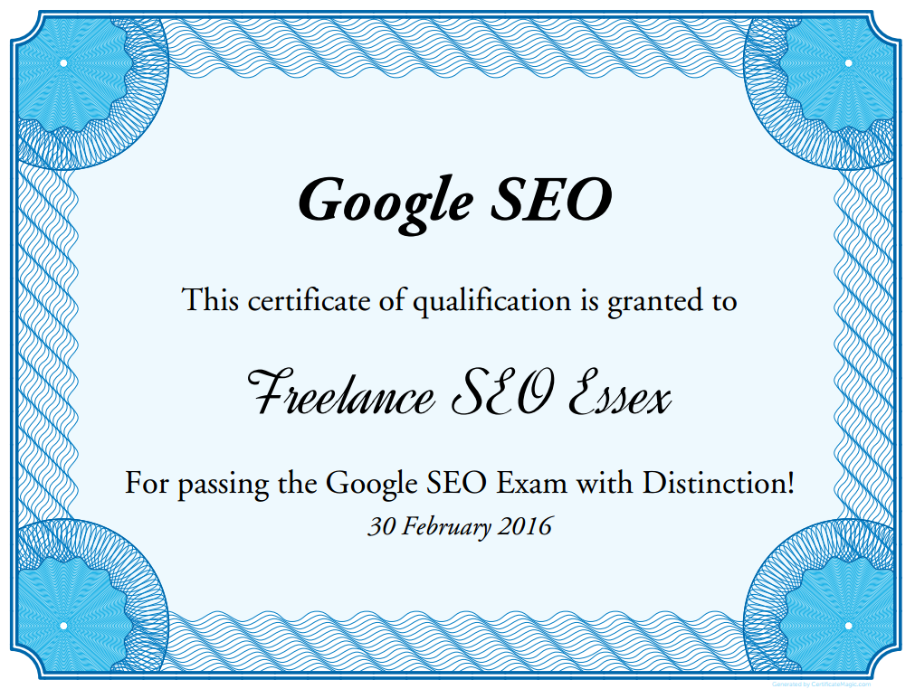 Fake Google SEO Cert