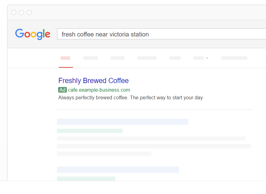 Google PPC advert