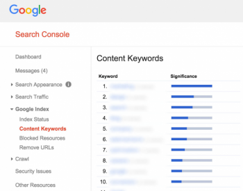 search console content keywords