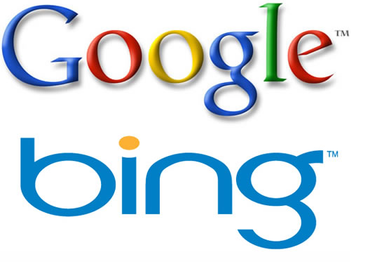 Google Bing logos