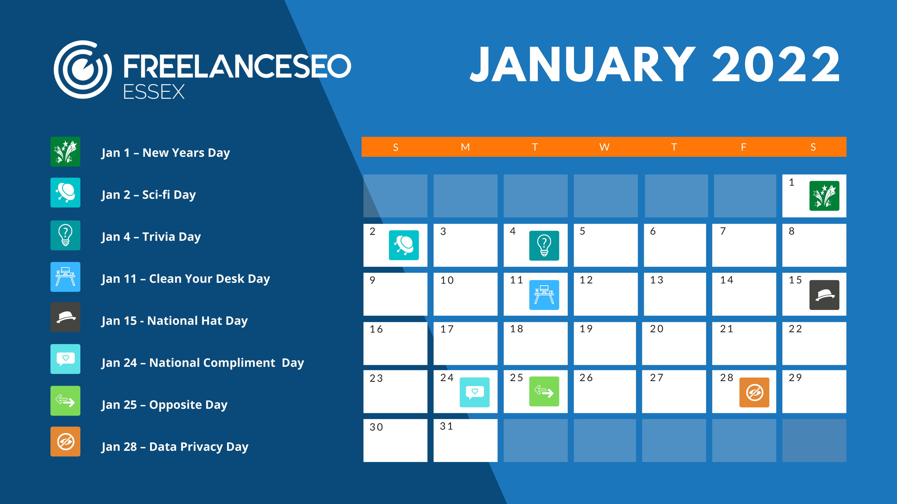 January 2022 - social calendar dates