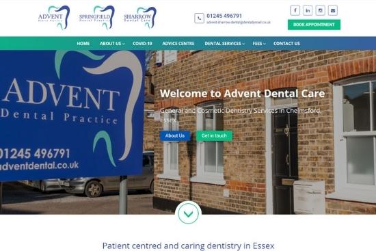 advent dental practice website design and build