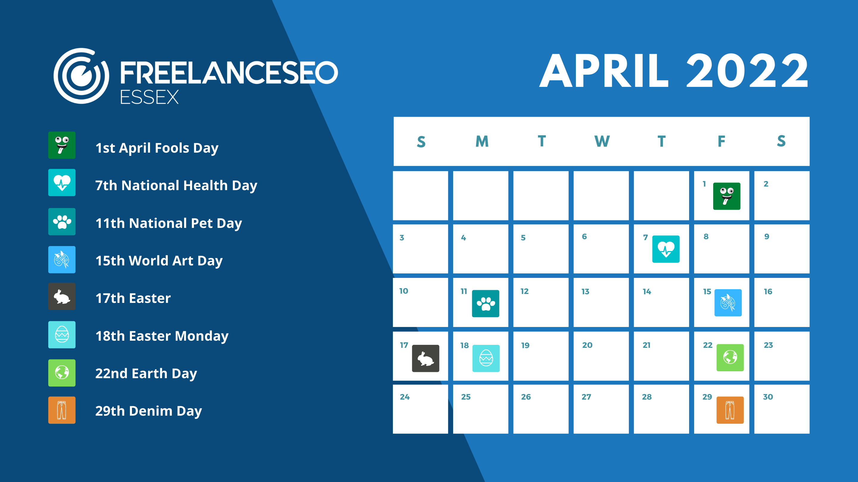 April 2022 Social calendar dates for your diary