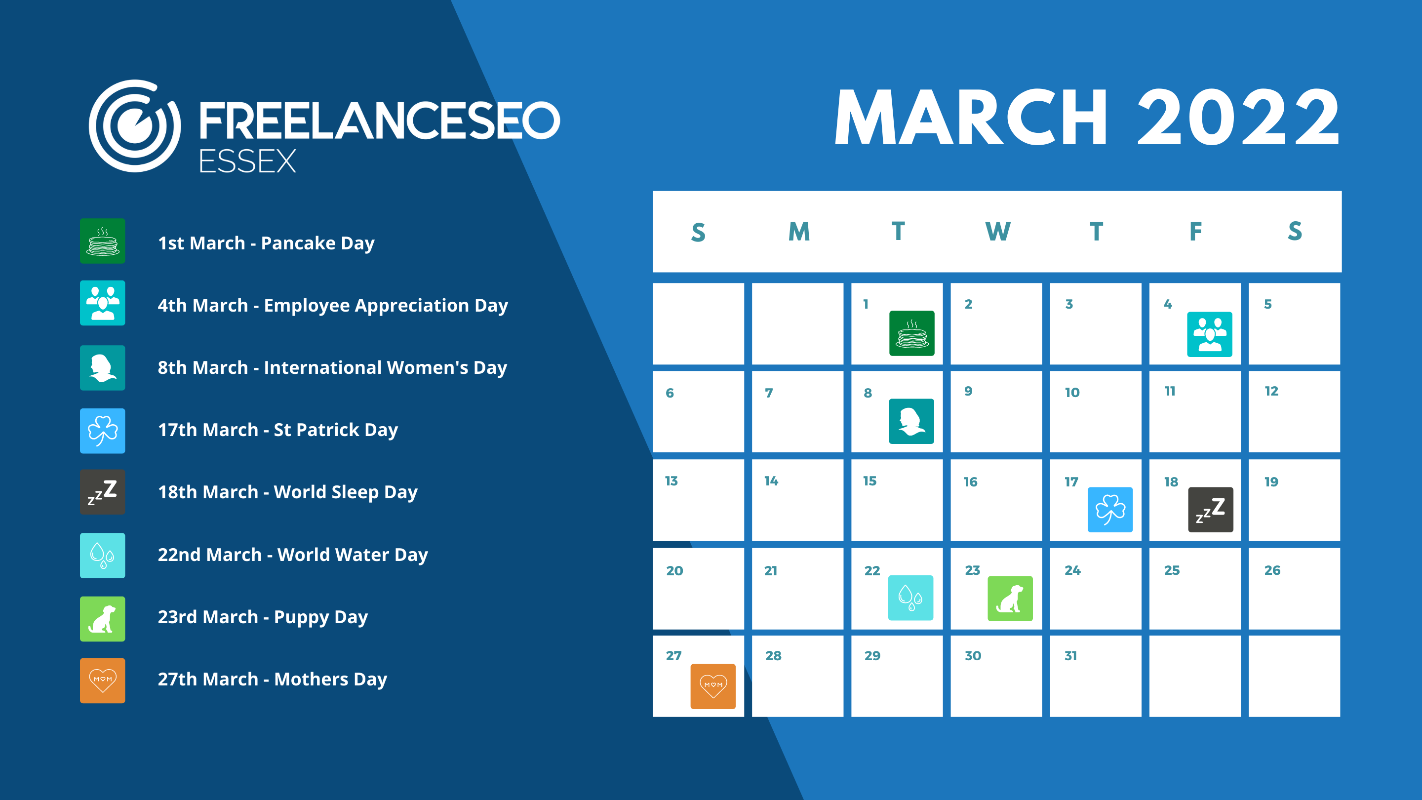 March 2022 Social calendar dates for your diary