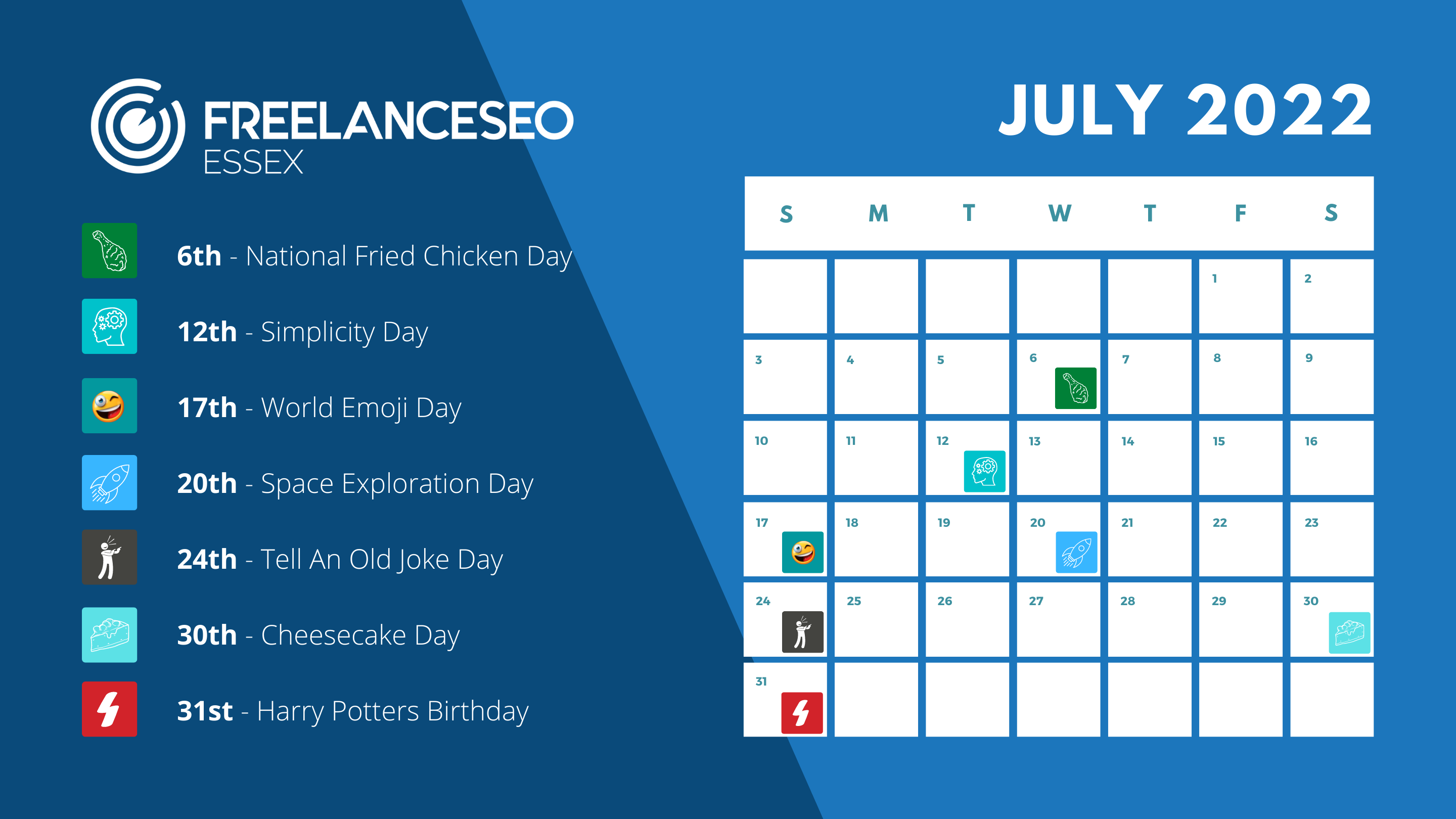 July 2022 - social calendar dates
