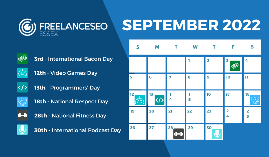 September 2022 – social calendar dates